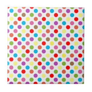 Colorful rainbow polka dots pattern tile