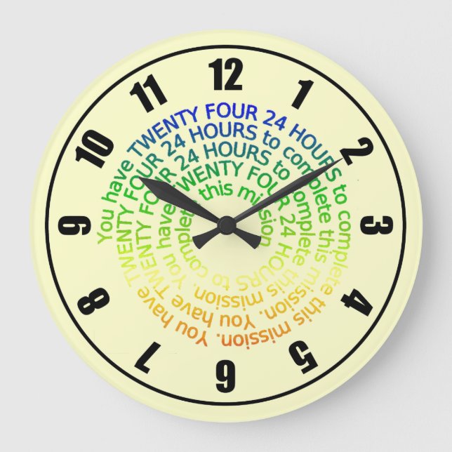 Colorful Rainbow Red Green Blue Yellow Clock (Front)