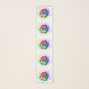 Colorful Rainbow Rose Scarf