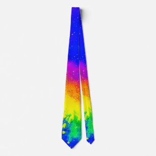 Colorful Rainbow Splattered Paint Pattern  Tie
