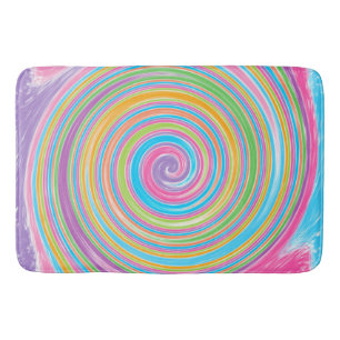 Colorful rainbow swirl   bath mat