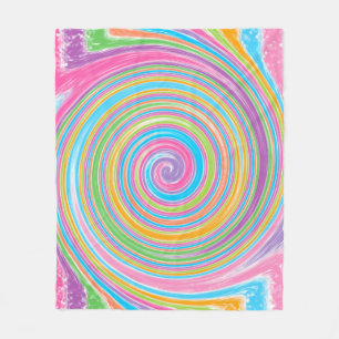 Colorful rainbow swirl      fleece blanket