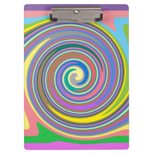 Colorful rainbow swirl pattern clipboard
