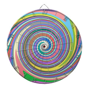 Colorful rainbow swirl pattern dartboard