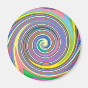 Colorful rainbow swirl pattern magnet