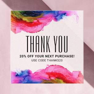 Colorful Rainbow Trendy Modern Elegant Abstract Discount Card