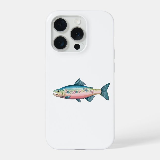 Colorful Rainbow Trout Fishing Gift iPhone Case (Back)