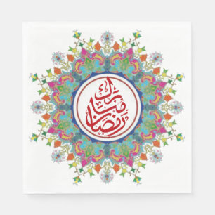Colorful Ramadan Mubarak in Arabic  Napkin