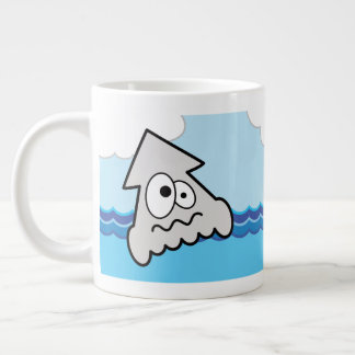Colorful Raw Squid Illustrated Large Coffee Mug