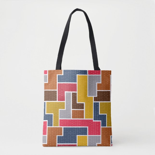 colorful rectangles tote bag (Front)