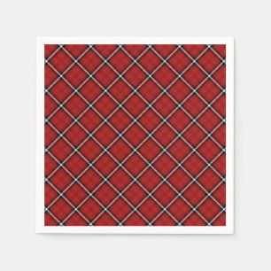 Colorful Red, Black & White Christmas Plaid Napkin