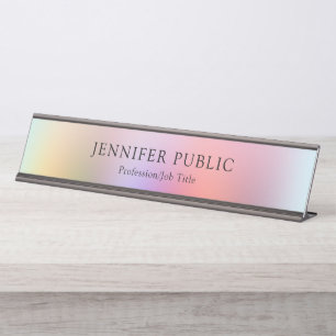 Colorful Red Blue Purple Green Yellow Template Desk Name Plate