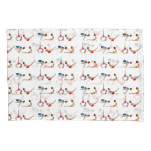 Colorful Red Blue Purple Yoga Poses Pillowcases