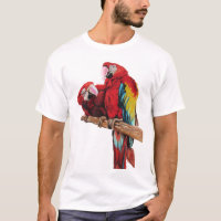 Colorful Red Macaw Watercolor Painting Design