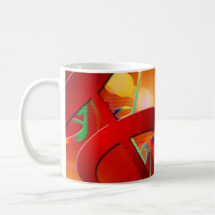 Colorful Red Music Notes and Symbols Coffee Mug