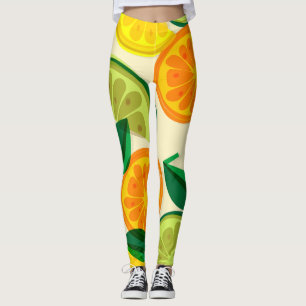 Colorful retro Citrus l Orange l Yellow l Green Leggings