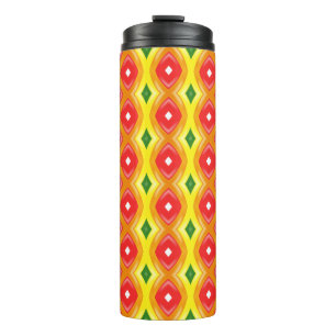 Colorful retro diamond stripes pattern thermal tumbler