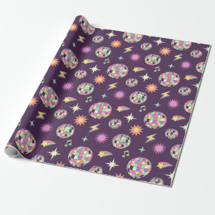Colorful Retro Groovy Disco Pattern Wrapping Paper