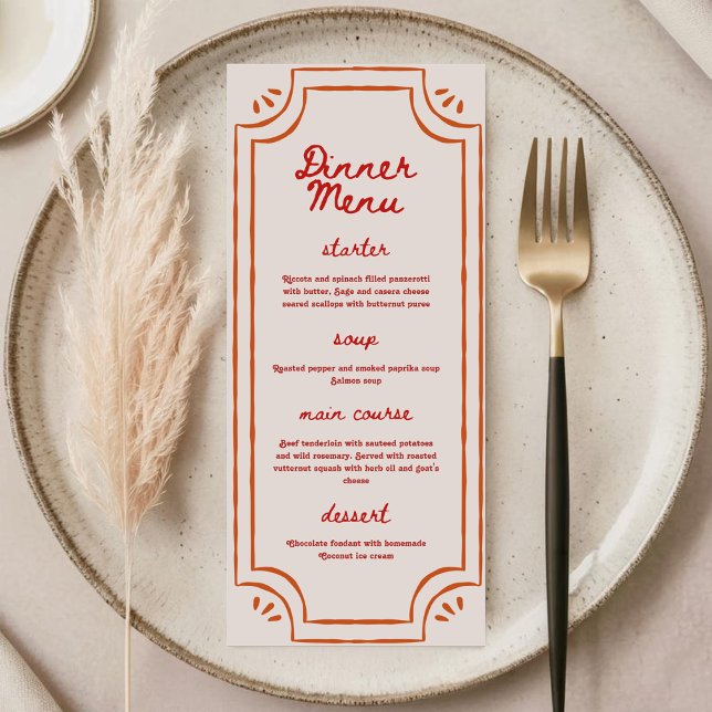 Colorful Retro Hand Written Wedding Flat Menu (Créateur téléchargé)