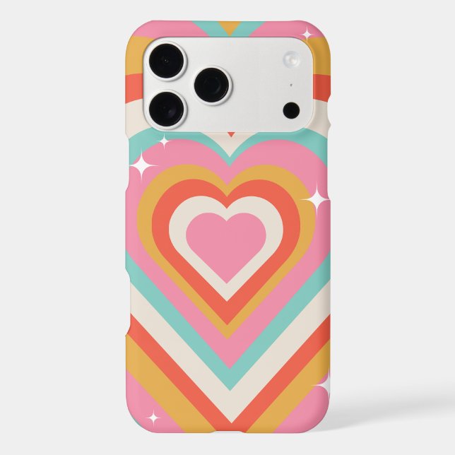 Colorful Retro Hearts with Sparkles | Valentine  (Back)