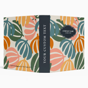 COLORFUL RETRO LEAVES GROOVY BOTANICAL BINDER