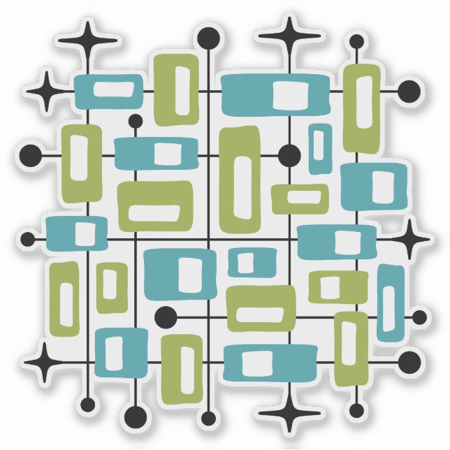 Colorful Retro Mid Century Modern Atomic Abstract (Front)