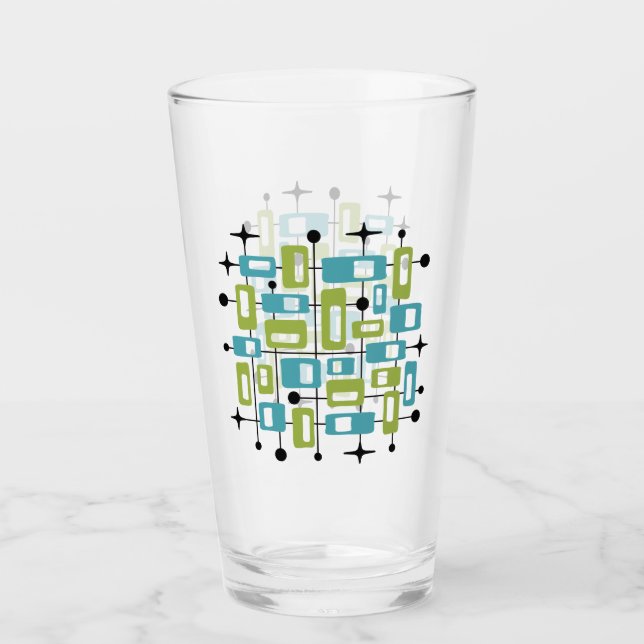 Colorful Retro Mid Century Modern Atomic Abstract Glass (Front)