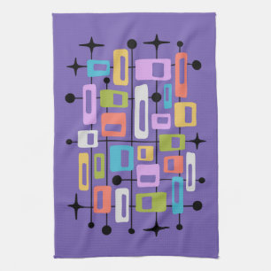 Colorful Retro Mid Century Modern Atomic Abstract Kitchen Towel