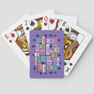 Colorful Retro Mid Century Modern Atomic Abstract Playing Cards