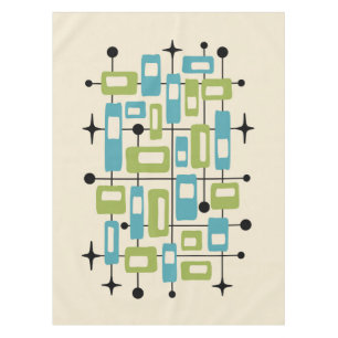 Colorful Retro Mid Century Modern Atomic Abstract Tablecloth