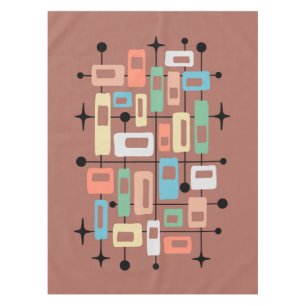 Colorful Retro Mid Century Modern Atomic Abstract Tablecloth
