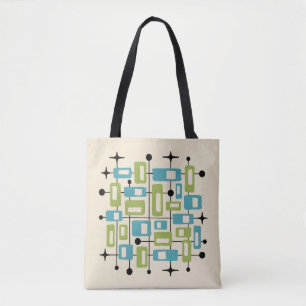 Colorful Retro Mid Century Modern Atomic Abstract Tote Bag