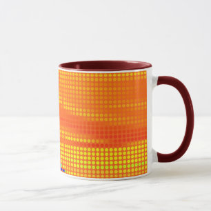 COLORFUL RETRO RAINBOW DOTS ART MUG