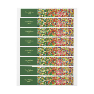 Colorful Retro Spots + your idea Wraparound Address Label