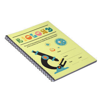 Colorful Retro Style Biology Science Spiral  Notebook