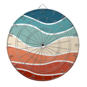 Colorful retro style waves dartboard
