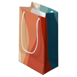 Colorful retro style waves decoration small gift bag