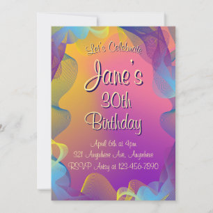 Colorful Ribbons  Invitation