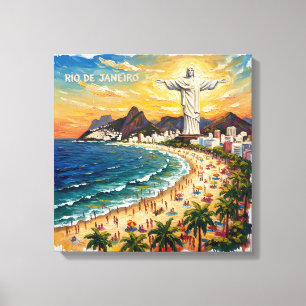 Colorful Rio de Janeiro Beachfront Canvas Print