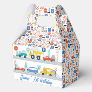 Colorful Road Signs Transport Birthday Favor Box