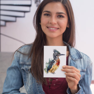 Colorful Roadrunner in water color Postcard