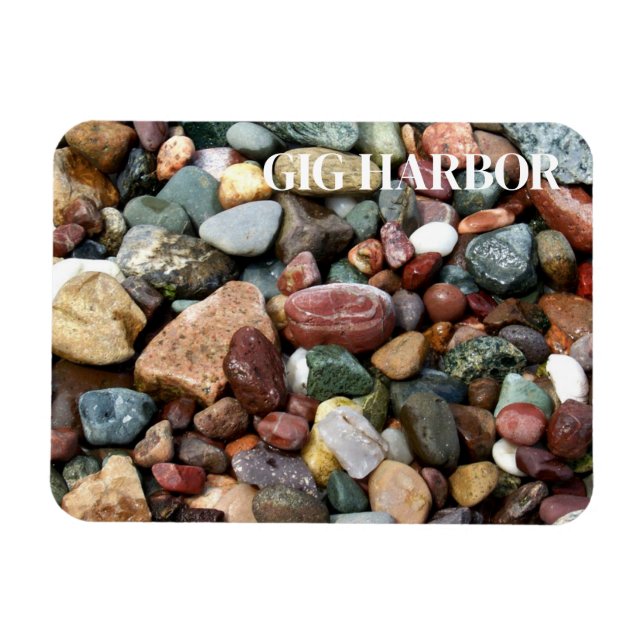 Colorful Rocks, Gig Harbor, Puget Sound Washington Magnet (Horizontal)