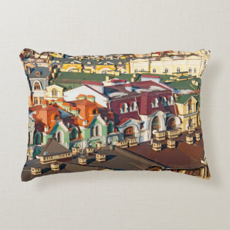 Colorful roofs in winter in Kiev, Ukrainevariegate Accent Pillow