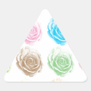 Colorful roses pattern triangle sticker