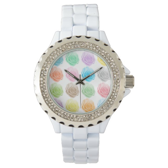 Colorful roses pattern watch (Front)