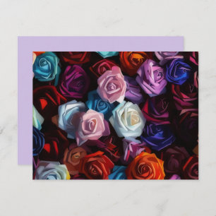 Colorful Roses Rose Art Bouquet Note Card Set