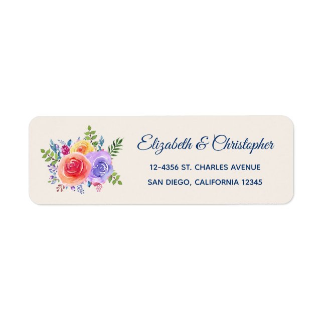 Colorful Roses Watercolor Floral (Front)