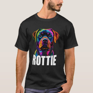 Colorful Rottweiler Face Rottie Dog Lover Men Wome T-Shirt