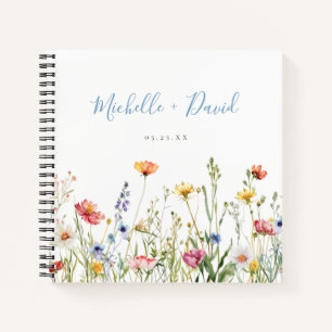 Colorful Rustic Wildflower Wedding Guest Book