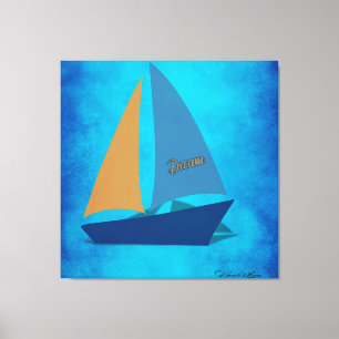 Colorful sail boat canvas print